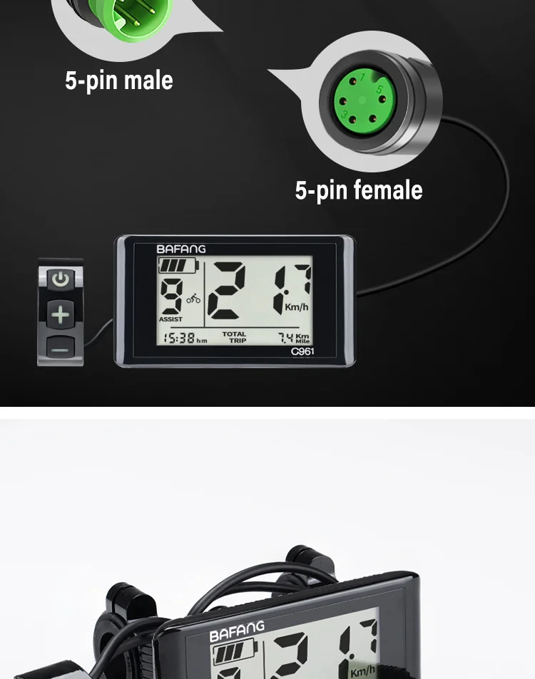 Ebike C961 Display Control Pane for BAFANG BBS01B BBS02B BBSHD Motor Electric Bike Bicycle Components Mid Motor Conversion Kit