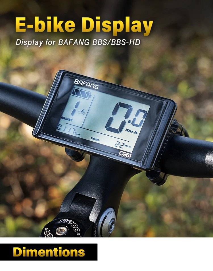 Ebike C961 Display Control Pane for BAFANG BBS01B BBS02B BBSHD Motor Electric Bike Bicycle Components Mid Motor Conversion Kit