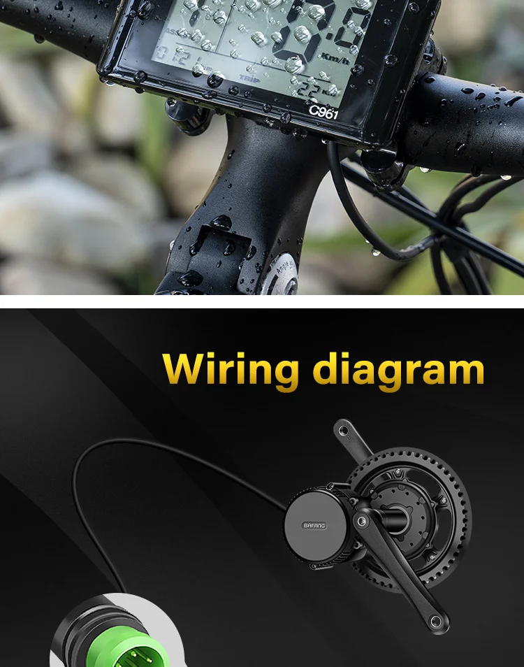Ebike C961 Display Control Pane for BAFANG BBS01B BBS02B BBSHD Motor Electric Bike Bicycle Components Mid Motor Conversion Kit