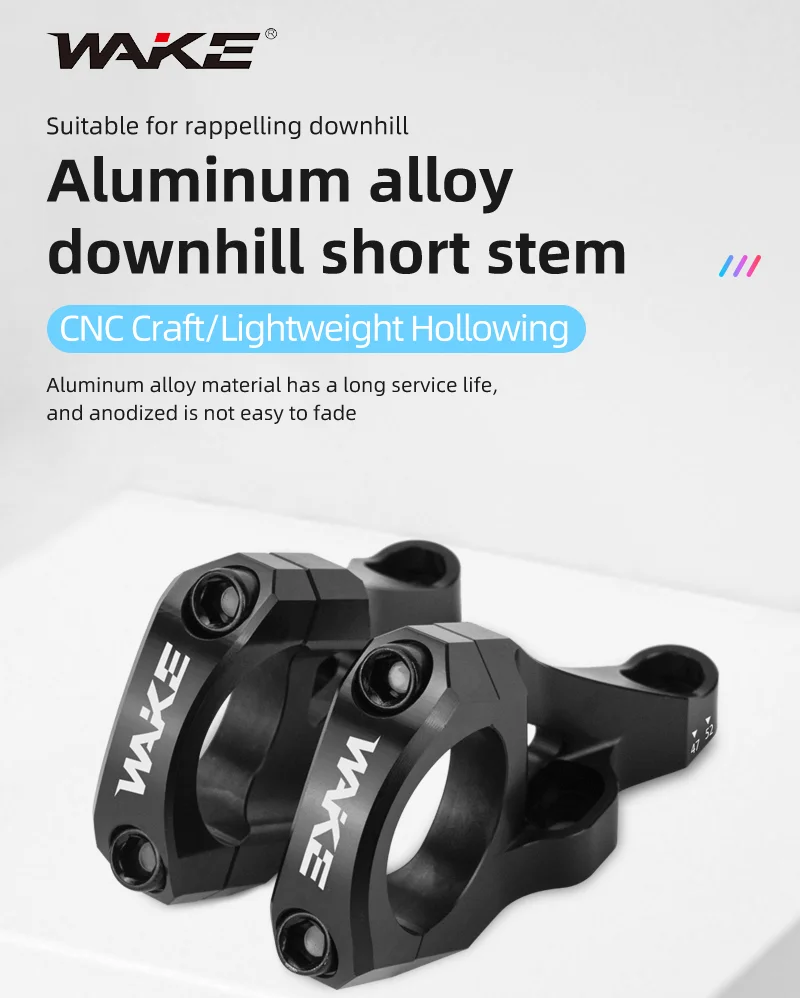 Wake DH/AM/FR MTB Bike Stem CNC Aluminum Alloy Downhill Bicycle DIRECT MOUNT STEM Handlebar 31.8mm for BMX Cycling Ultralight