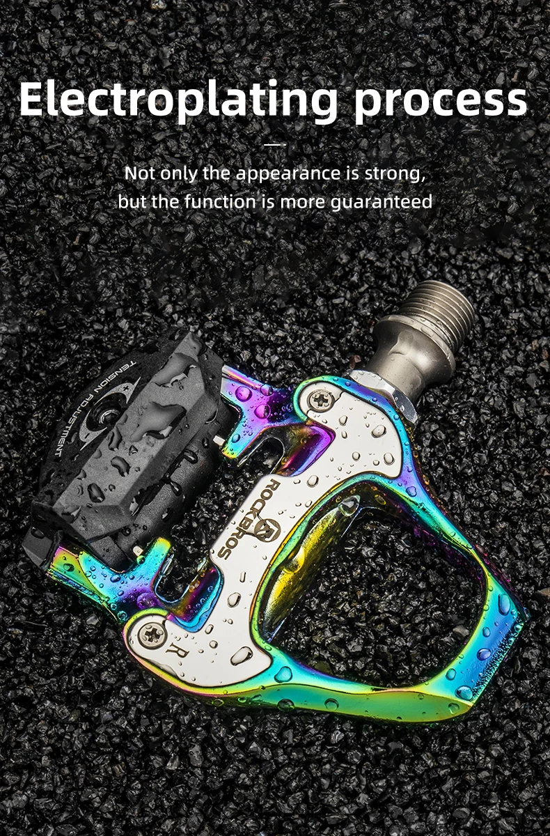 ROCKBROS Bike Pedal SPD-SL Cycling Road Bike Bicycle Self-locking Pedals Ultralight Aluminum Alloy 2 Sealed Bearing Bike Parts