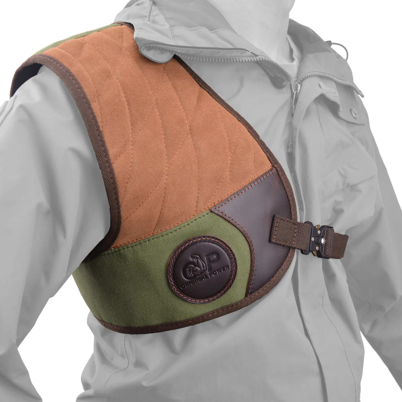 Righty Hunter Leather Protective Shirt Vest for Shotgun Rifle, Recoil Reducer Padding Vest Field Shield with Adjustable Straps