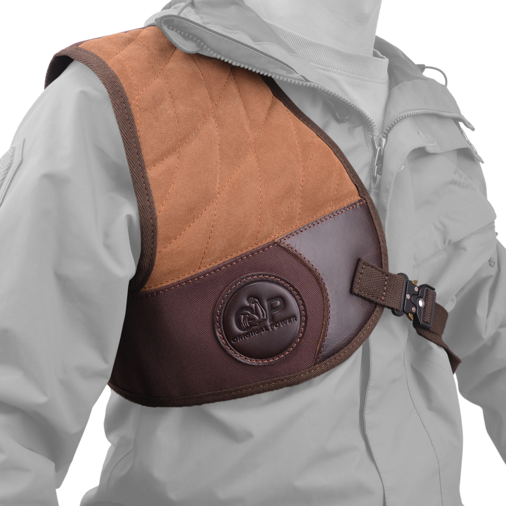 Righty Hunter Leather Protective Shirt Vest for Shotgun Rifle, Recoil Reducer Padding Vest Field Shield with Adjustable Straps