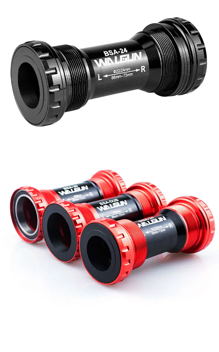Walgun Bicycle Bottom Bracket BSA Thread Kit Road MTB Bike Frame 68/73 for Axis 24/22 and 29/30mm for Shiman SRM GXP Crankset
