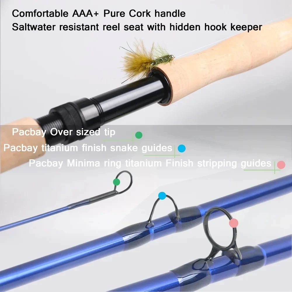 Maximumcatch Predator 9FT Saltwater Fly Fishing Rod 30T SK Carbon Fiber 8wt/9wt/10wt/12wt 4pc Fly Rod
