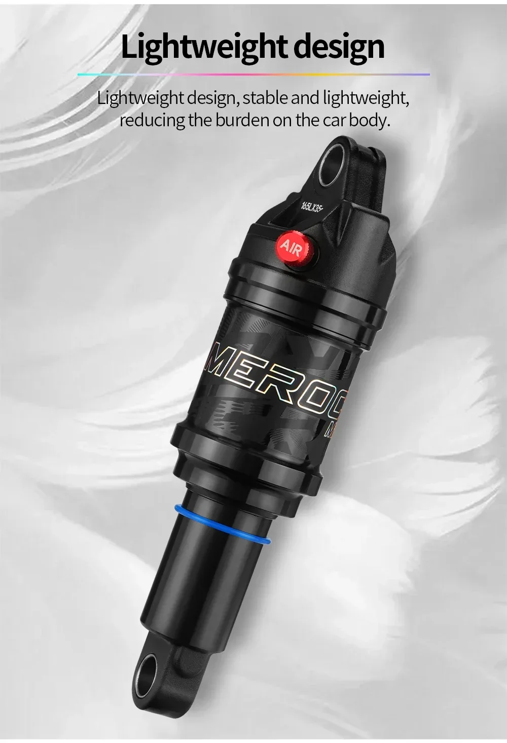 MEROCA Bicycle Air Shock Absorber 125mm/150mm/165mm/190mm Length Adjustable Air Pressure Mountain Bike Air Shock Rear Shock