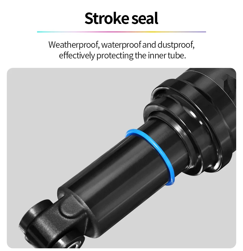 MEROCA Bicycle Air Shock Absorber 125mm/150mm/165mm/190mm Length Adjustable Air Pressure Mountain Bike Air Shock Rear Shock