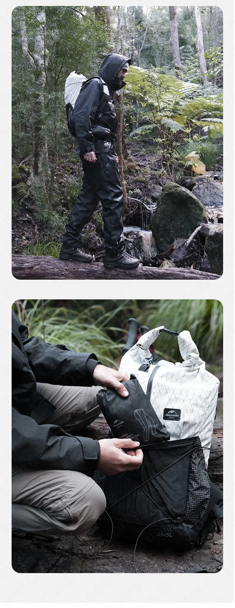 Naturehike Rainproof Pants Outdoor Hiking travel Waterproof Breathable Fishing Pants Ultralight Portable Windproof Camping Pants