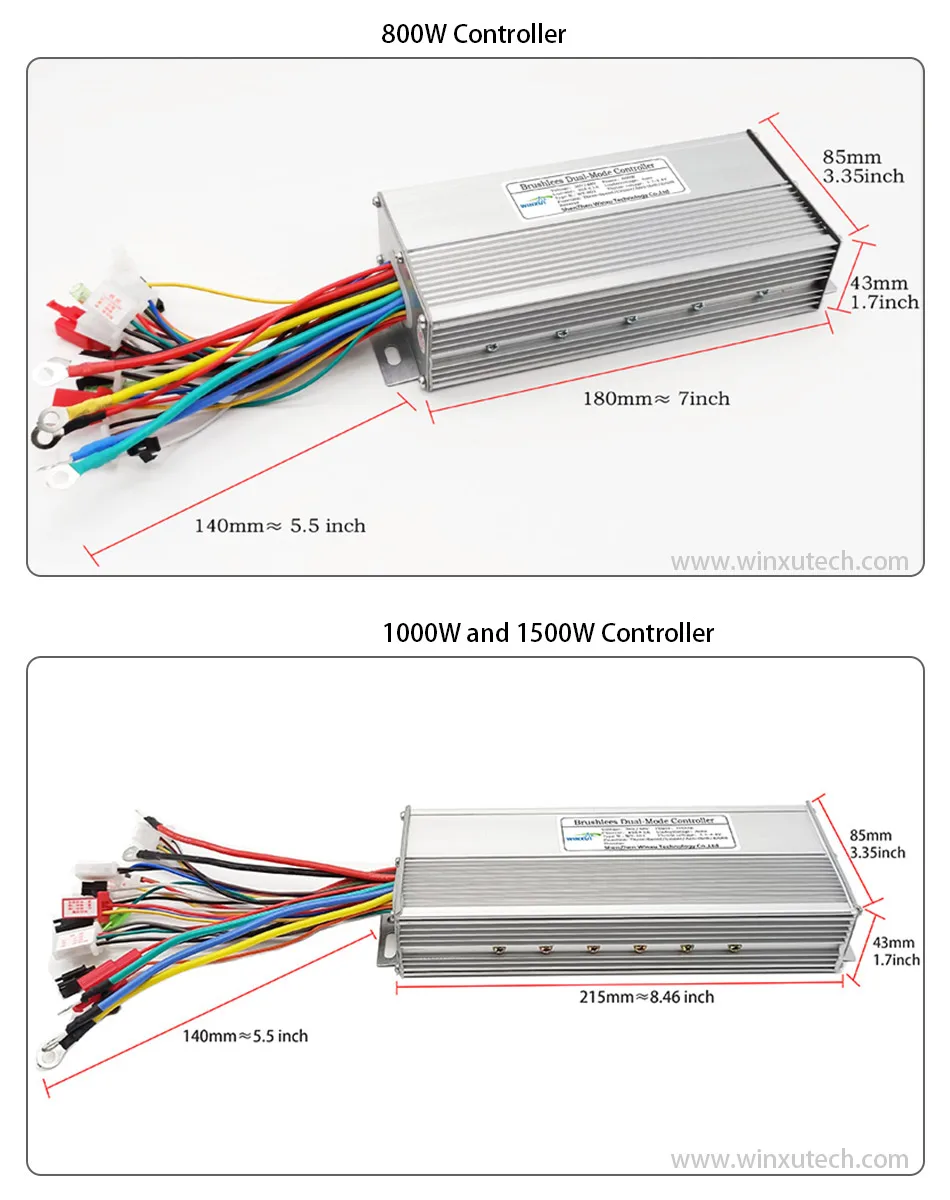 36V 48V 60V 1500W 45A Brushless Motor Universal Dual Mode Controller LCD Speed Display Throttle Set for Electric Scooter Bicycle
