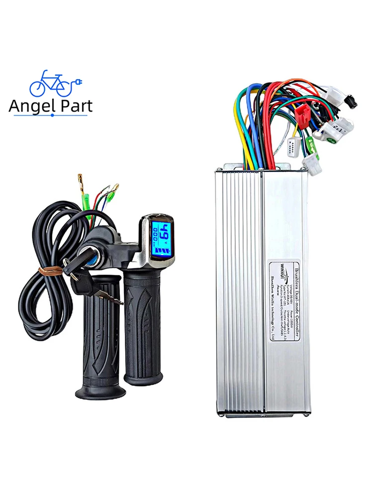 36V 48V 60V 1500W 45A Brushless Motor Universal Dual Mode Controller LCD Speed Display Throttle Set for Electric Scooter Bicycle