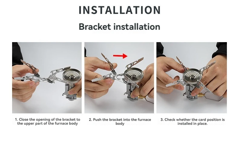 CAMPINGMOON Camping Multifunctional Stove Extension Bracket, Multifunctional Outdoor Portable Stove Head Tripod Bracket