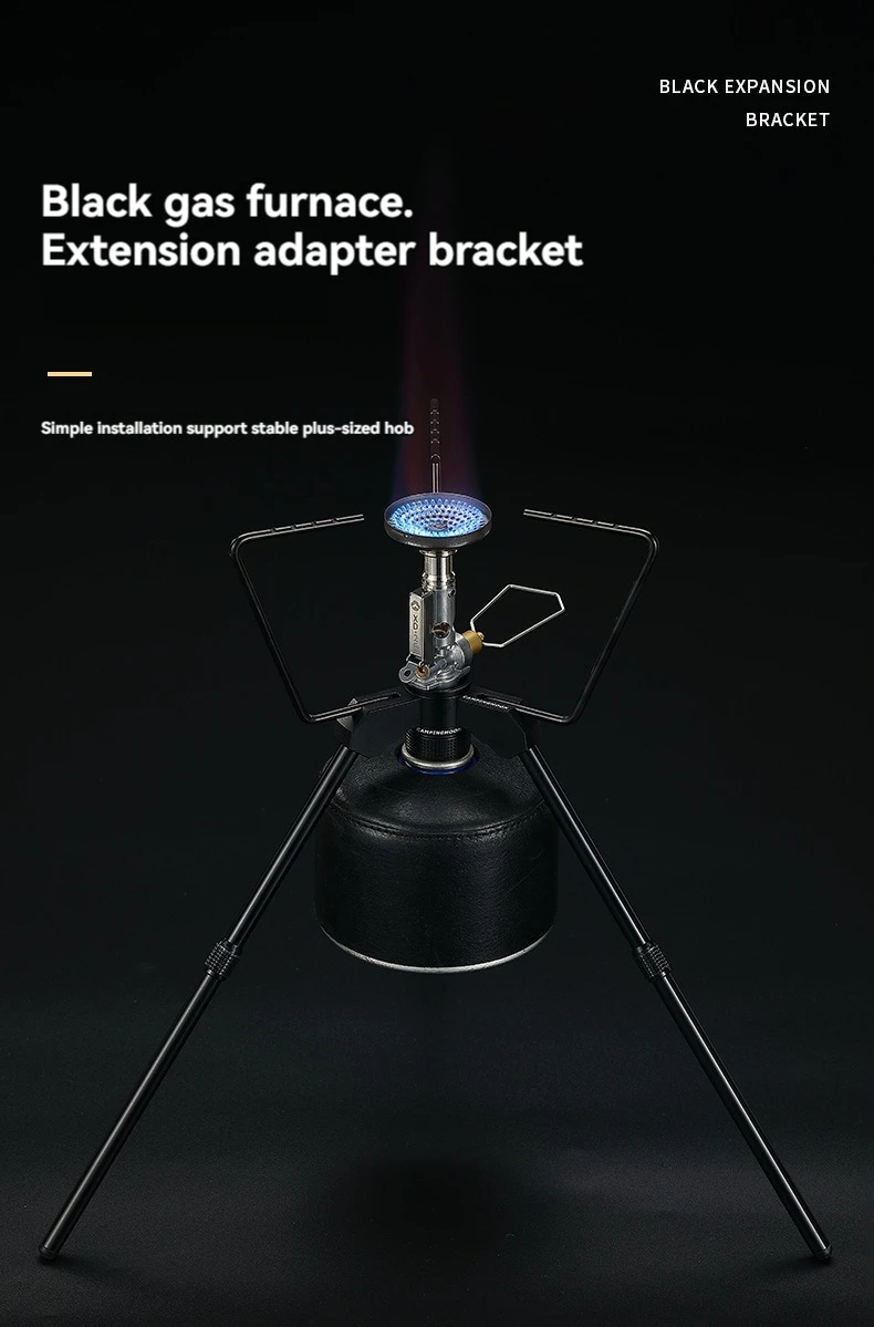 CAMPINGMOON Camping Multifunctional Stove Extension Bracket, Multifunctional Outdoor Portable Stove Head Tripod Bracket