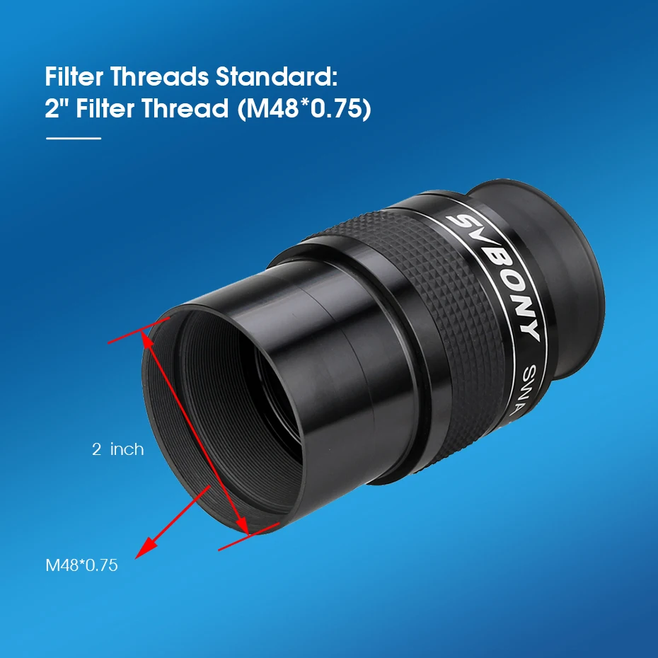 SVBONY Telescope 2" Super Wide Angle Eyepiece 26mm SWA 70° Eyepiece Ultra Wide Angle Achromatic SV154
