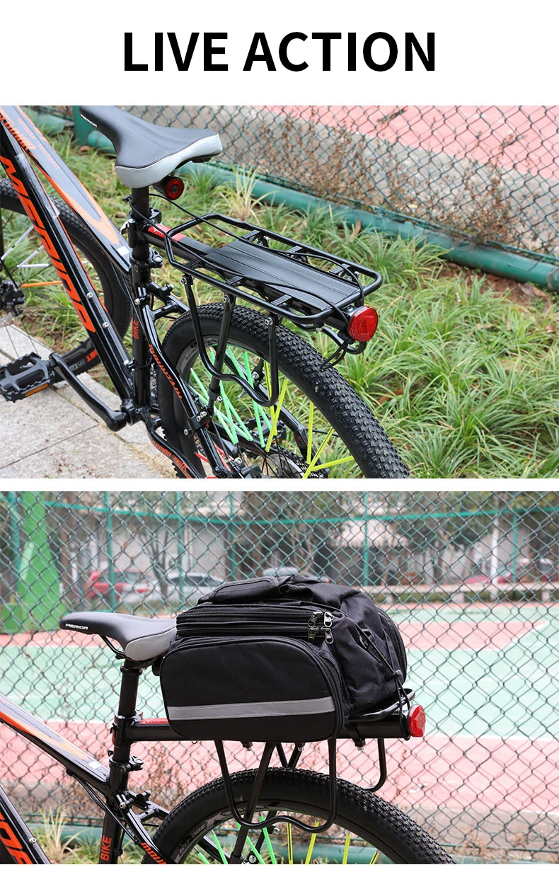 Mountain Bike Carrier With Reflective Plate Riding Equipment Quick Disassembly Aluminum Alloy Bicycle Rear Shelf Bicycle Parts