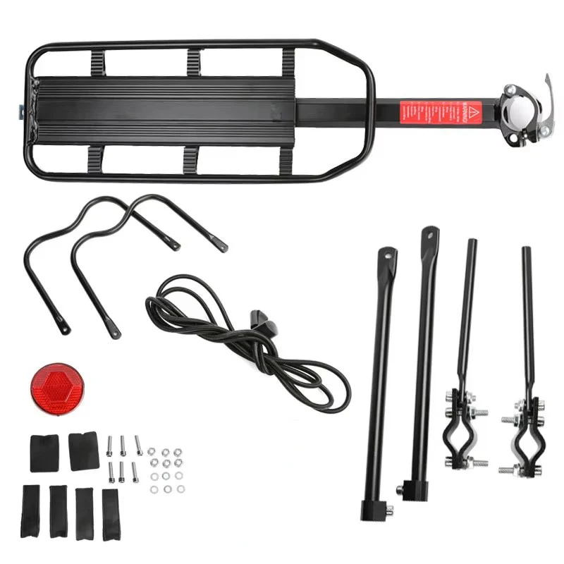 Mountain Bike Carrier With Reflective Plate Riding Equipment Quick Disassembly Aluminum Alloy Bicycle Rear Shelf Bicycle Parts