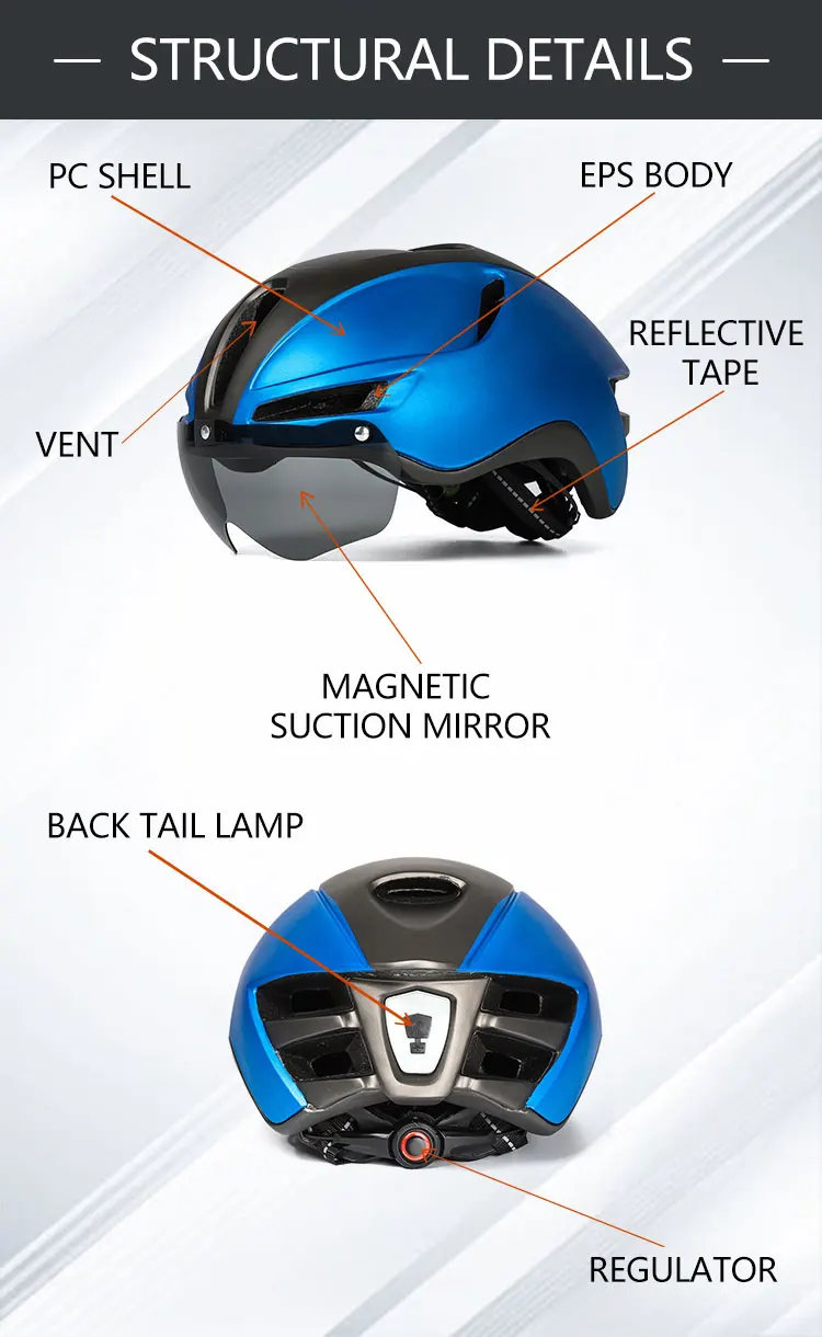 Eastinear 2023 New Road Mountain Bike Helmet Adult Men's Outdoor Sports Cycling Safety Hat With LED Charging Taillight Goggles