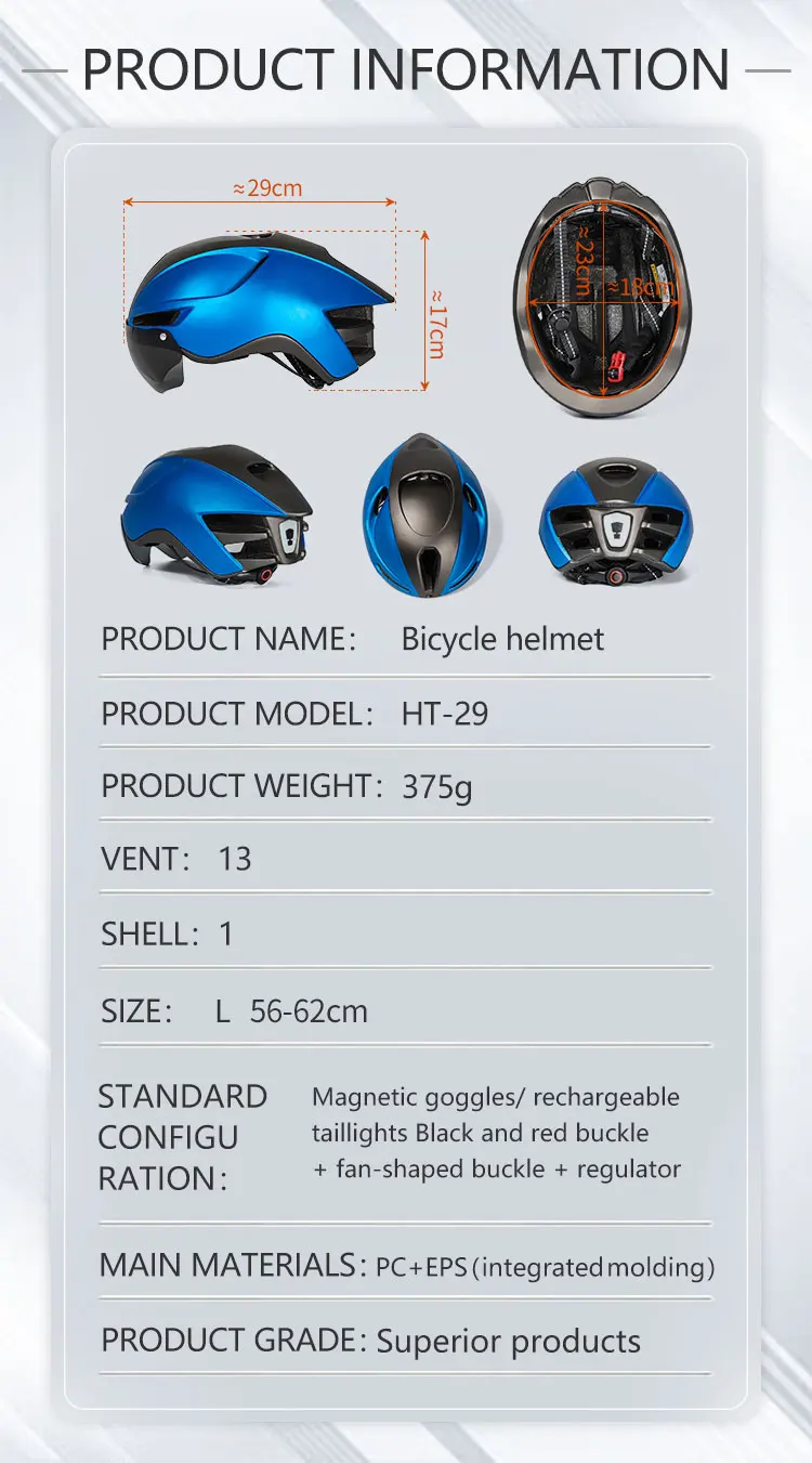 Eastinear 2023 New Road Mountain Bike Helmet Adult Men's Outdoor Sports Cycling Safety Hat With LED Charging Taillight Goggles