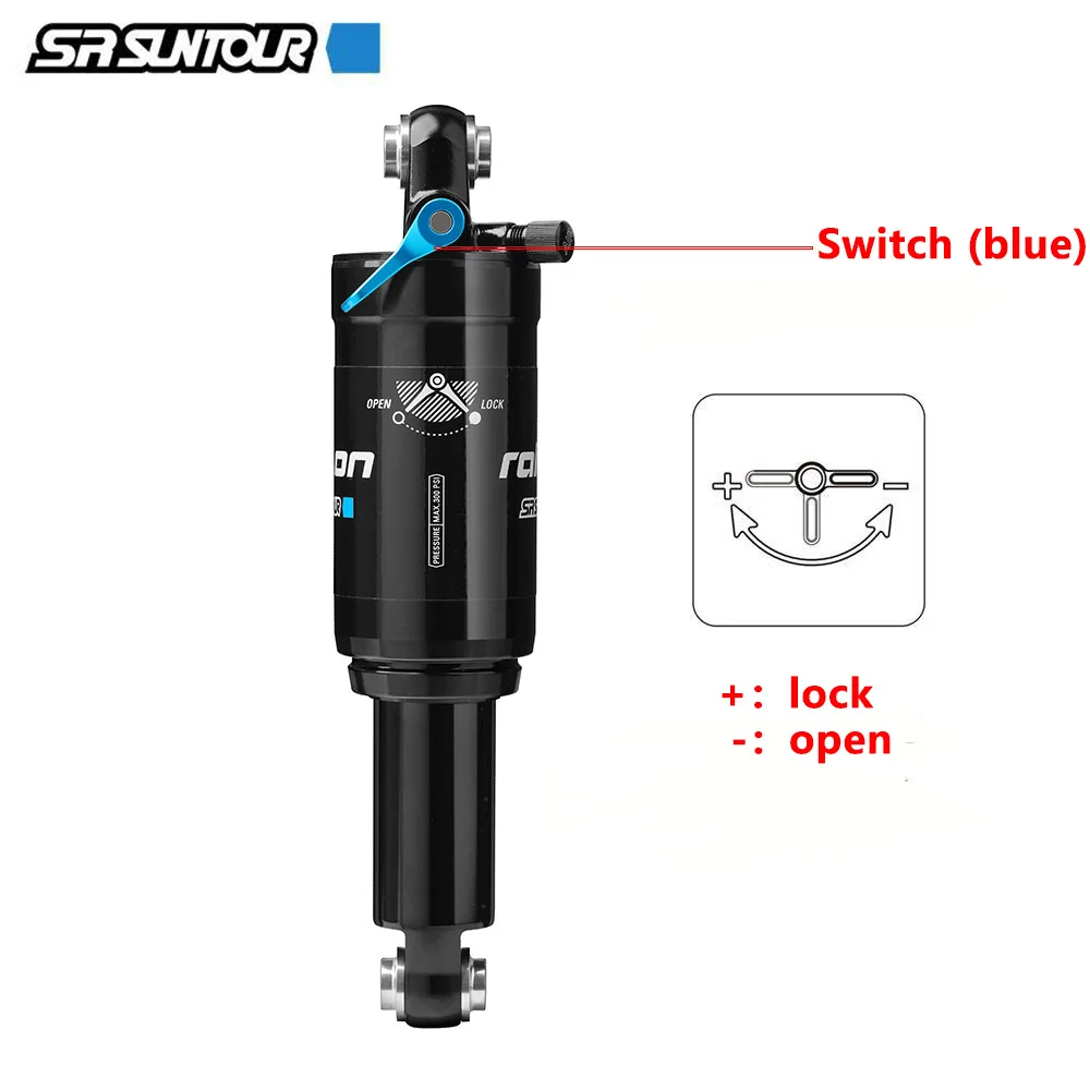 SUNTOUR RAIDON Mountain Bike Shock Absorbers Bicycle Rear Shock Absorber XC Soft Tail Gas Pressure Lock Rear Bladder
