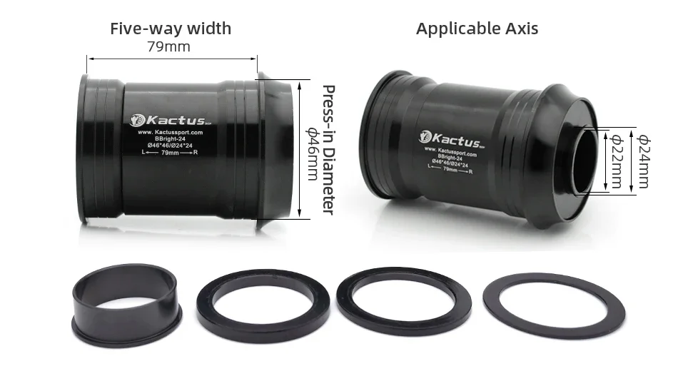 BB79 Bottom Brackets Axis 24mm Fit for Cervelo Bike Frame Pressfit 46mm Ceramic Bearing Adapt For SRAM GXP /SHIMANO Chainring