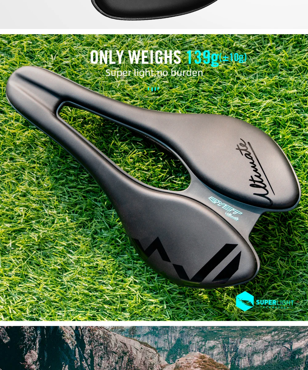 RYET 3D Printed Bicycle Saddle Ultralight Carbon EVA 245x145mm Bike Seating Part MTB Gravel Road Bike Seat Cycling Cushion