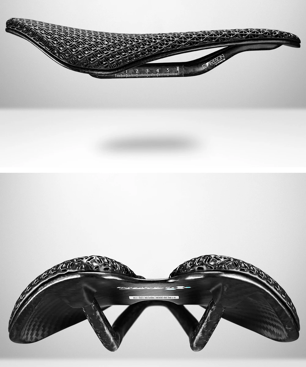 RYET 3D Printed Bicycle Saddle Ultralight Carbon EVA 245x145mm Bike Seating Part MTB Gravel Road Bike Seat Cycling Cushion
