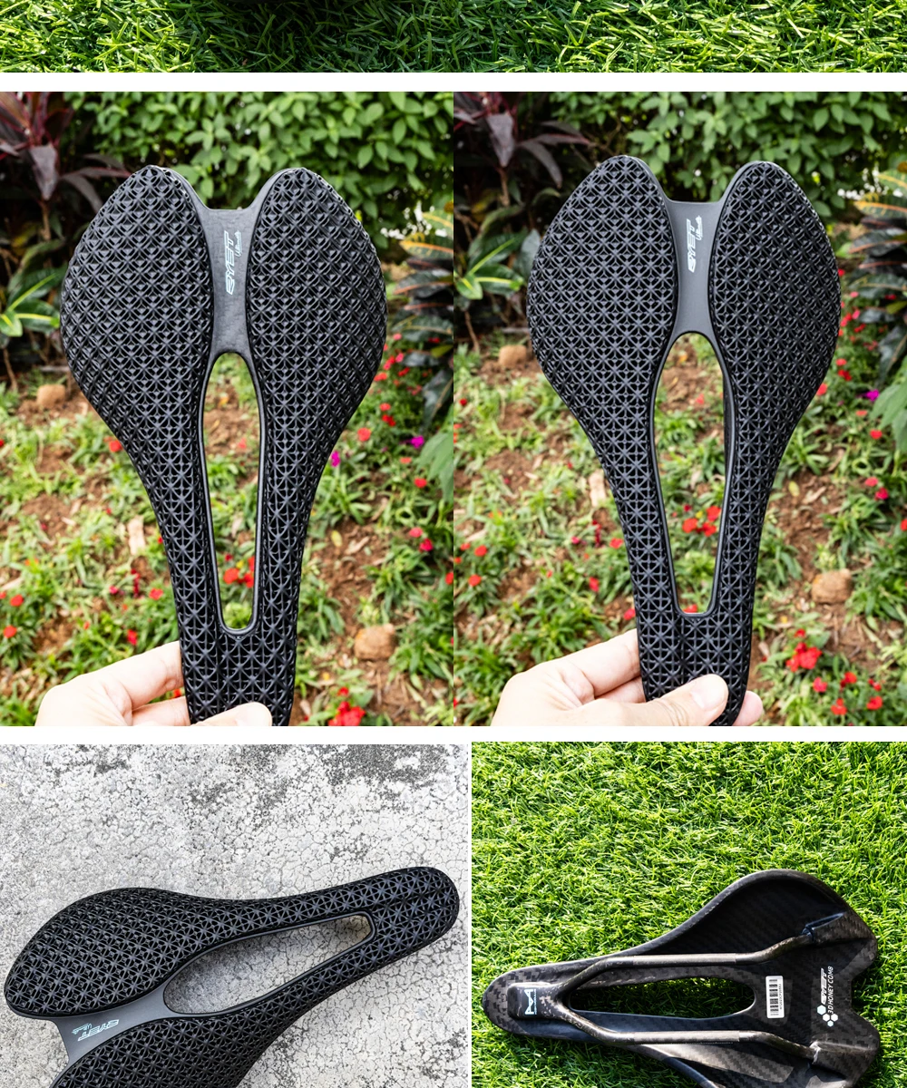 RYET 3D Printed Bicycle Saddle Ultralight Carbon EVA 245x145mm Bike Seating Part MTB Gravel Road Bike Seat Cycling Cushion