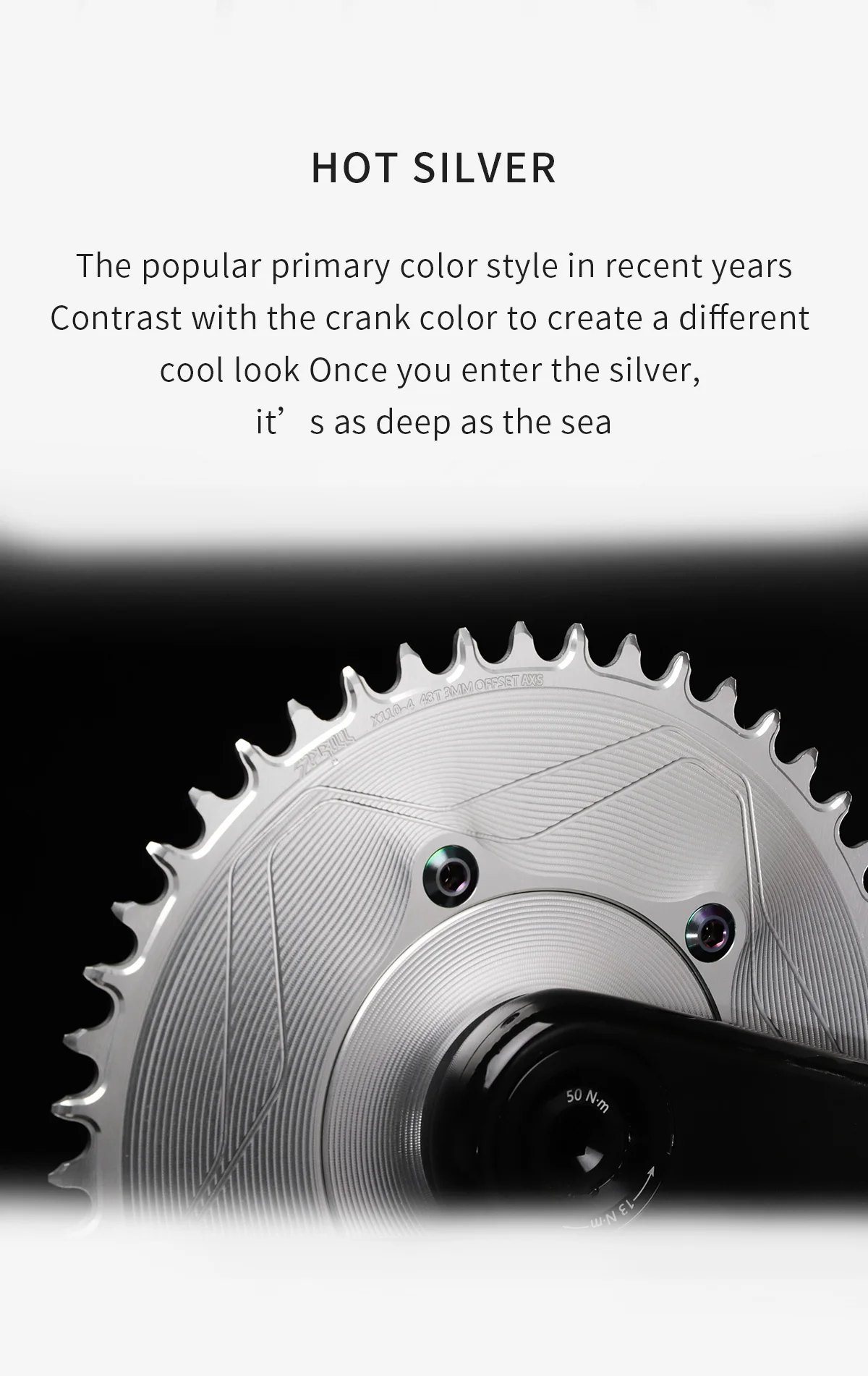 PASS QUEST SPRILL X110BCD AXS 3mm offset (4-bolt AERO) Round Narrow Wide Chainring