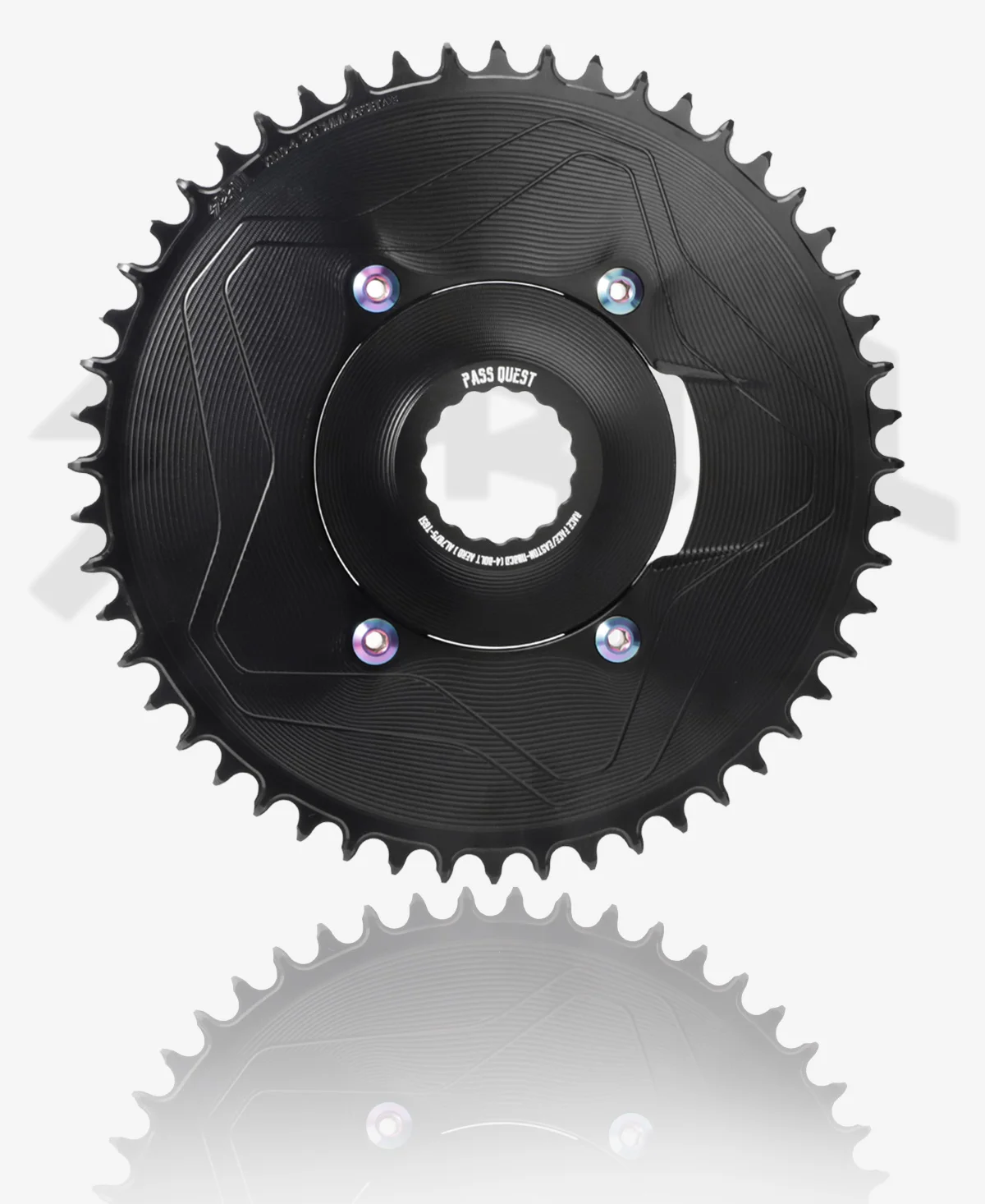 PASS QUEST SPRILL X110BCD AXS 3mm offset (4-bolt AERO) Round Narrow Wide Chainring