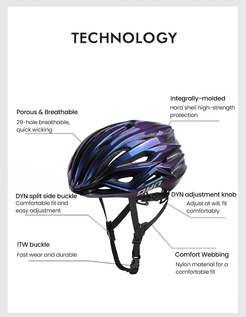 DYN CARTOS Cycling Helmet Ultralight Intergrally-molded MTB Bicycle Helmet Men Women Breathable Riding Sport Safety Helmet
