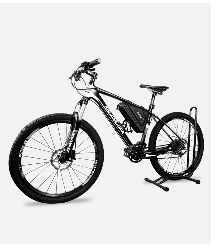 WILD MAN ES19 Bicycle Triangle Frame Bag PU EVA Hard Shell Dual Side Zipper Mesh Storage Hook and Loop Straps MTB Cycling Pouch