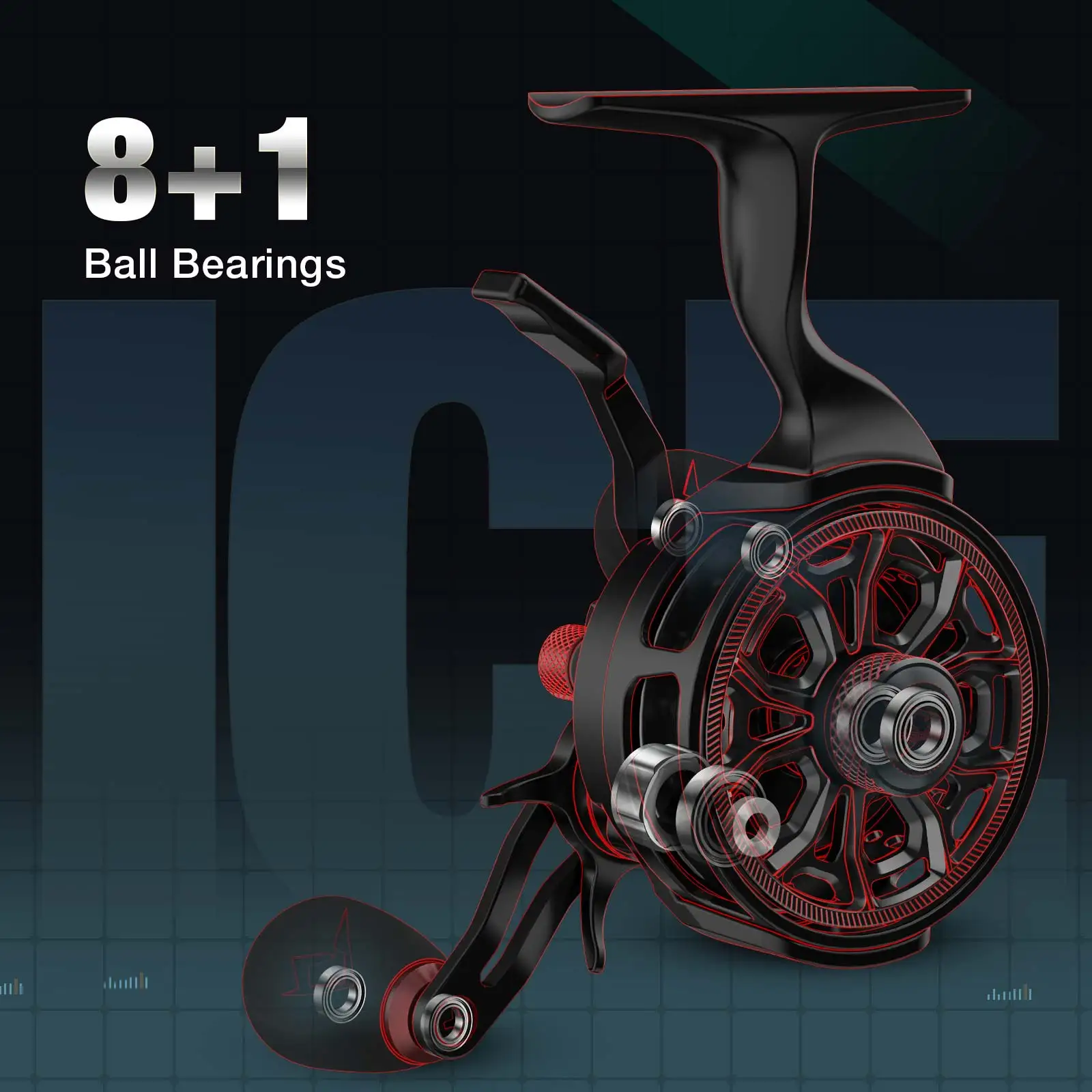 Piscifun ICX CARBON Inline Ice Fishing Reel 3.2:1 High Speed Free Fall Magnetic Smooth 5kg Max Drag Winter Reel