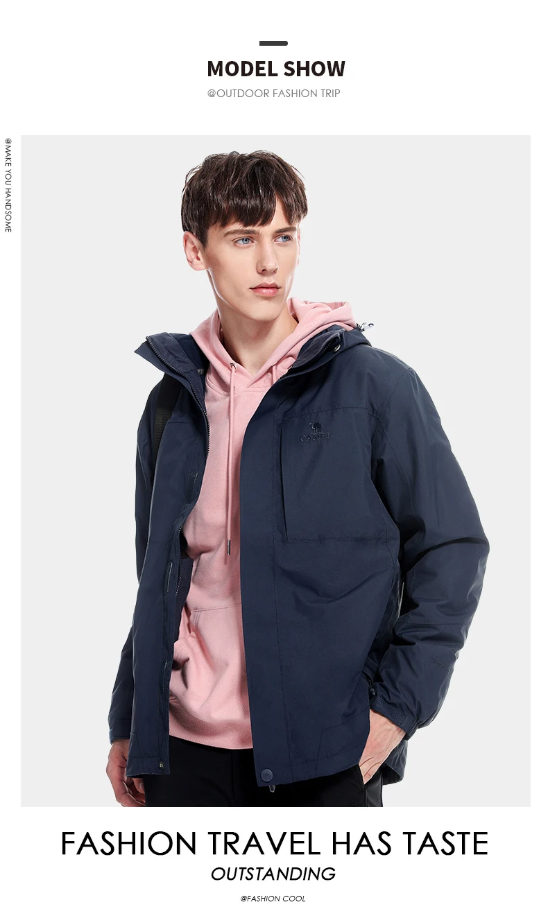 GOLDEN CAMEL Hiking Jackets Women 3 In1 Detachable Heated Fleece Jacket for Men Winter Coats Waterproof Windbreakers Clothes