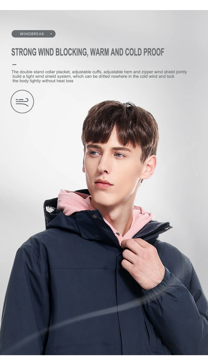 GOLDEN CAMEL Hiking Jackets Women 3 In1 Detachable Heated Fleece Jacket for Men Winter Coats Waterproof Windbreakers Clothes