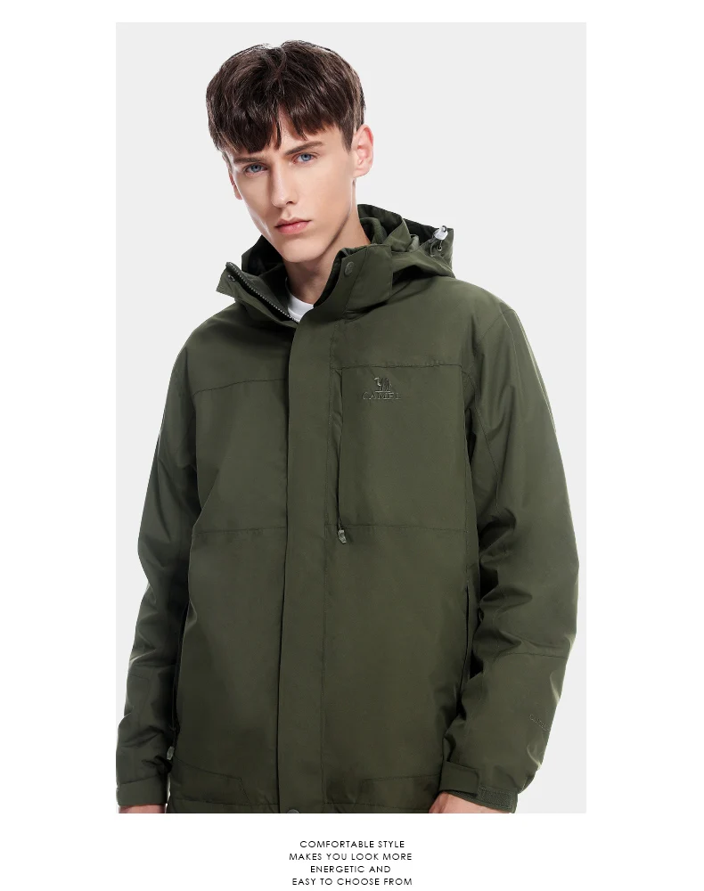 GOLDEN CAMEL Hiking Jackets Women 3 In1 Detachable Heated Fleece Jacket for Men Winter Coats Waterproof Windbreakers Clothes