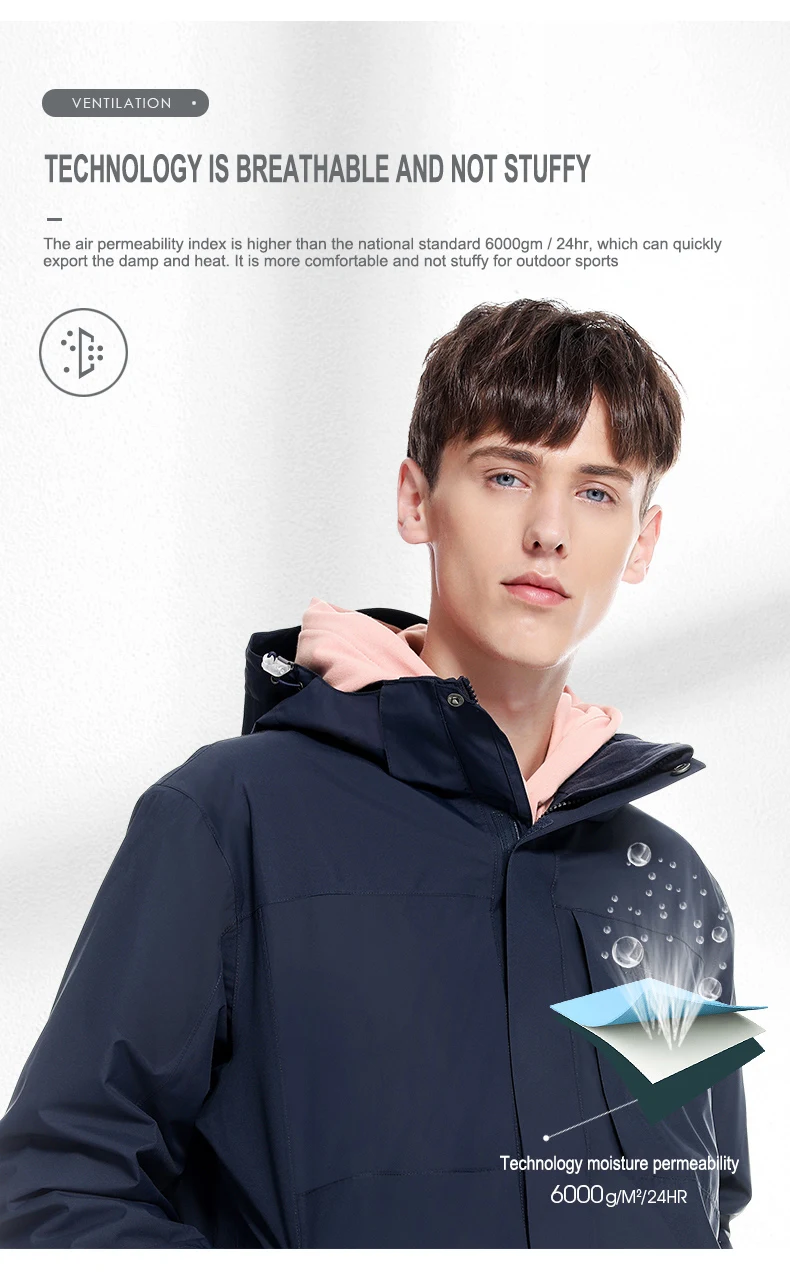 GOLDEN CAMEL Hiking Jackets Women 3 In1 Detachable Heated Fleece Jacket for Men Winter Coats Waterproof Windbreakers Clothes