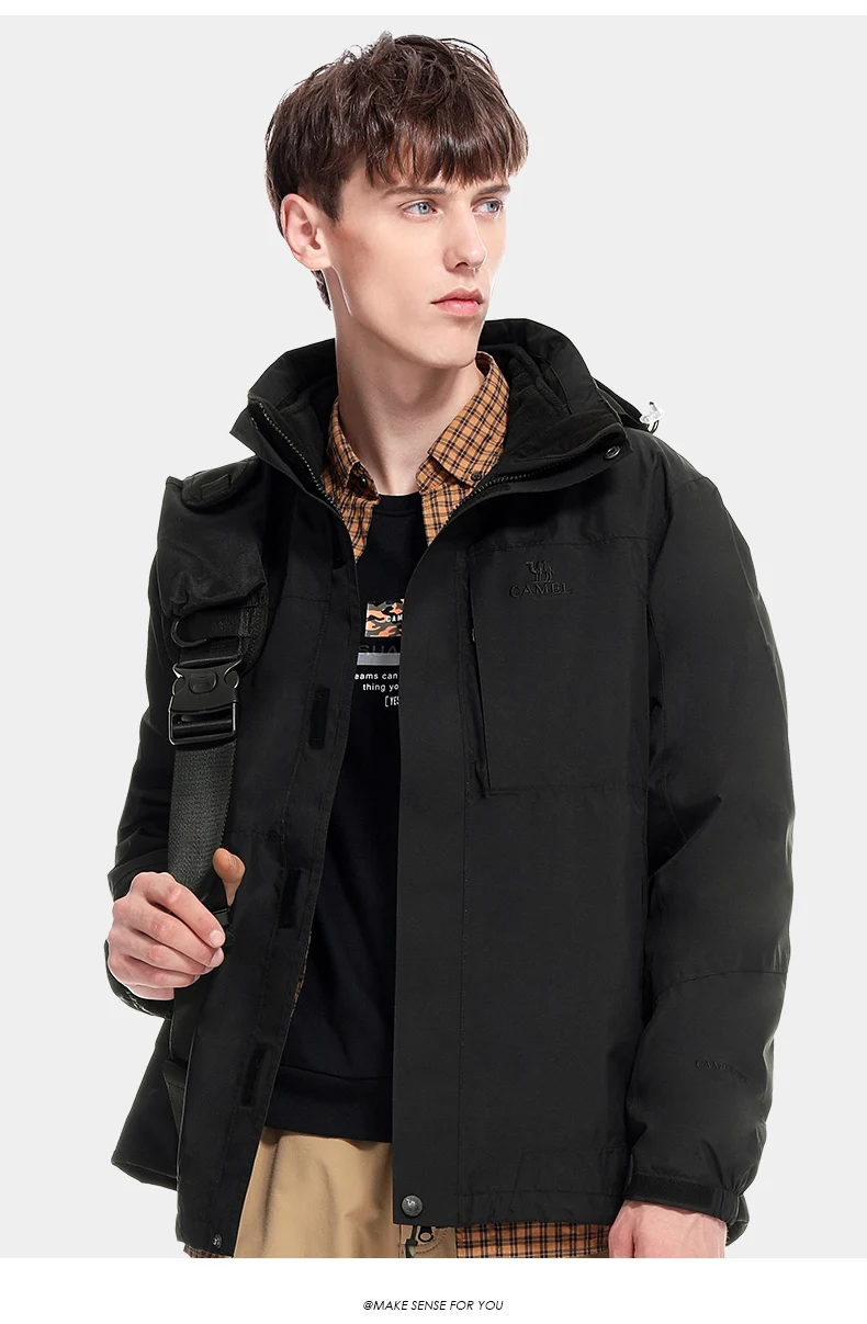 GOLDEN CAMEL Hiking Jackets Women 3 In1 Detachable Heated Fleece Jacket for Men Winter Coats Waterproof Windbreakers Clothes
