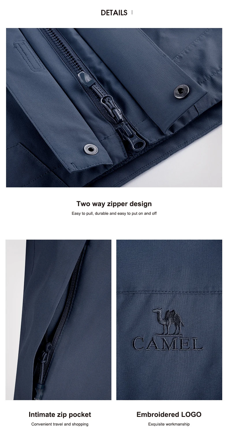 GOLDEN CAMEL Hiking Jackets Women 3 In1 Detachable Heated Fleece Jacket for Men Winter Coats Waterproof Windbreakers Clothes