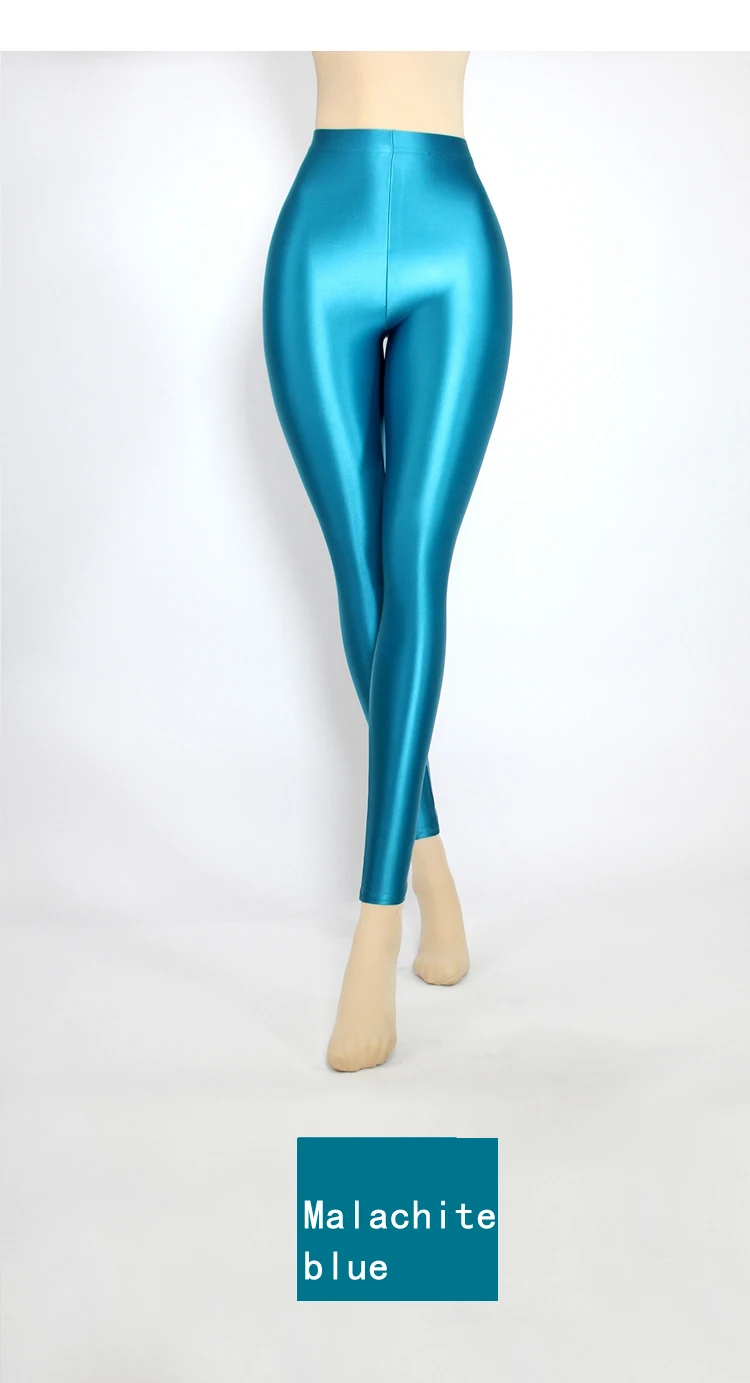 XClocKNYoung satin glossy pants High Waist Sport Women Fitness Shiny Yoga Pants Tights Leggings High Elastic glossy leggings