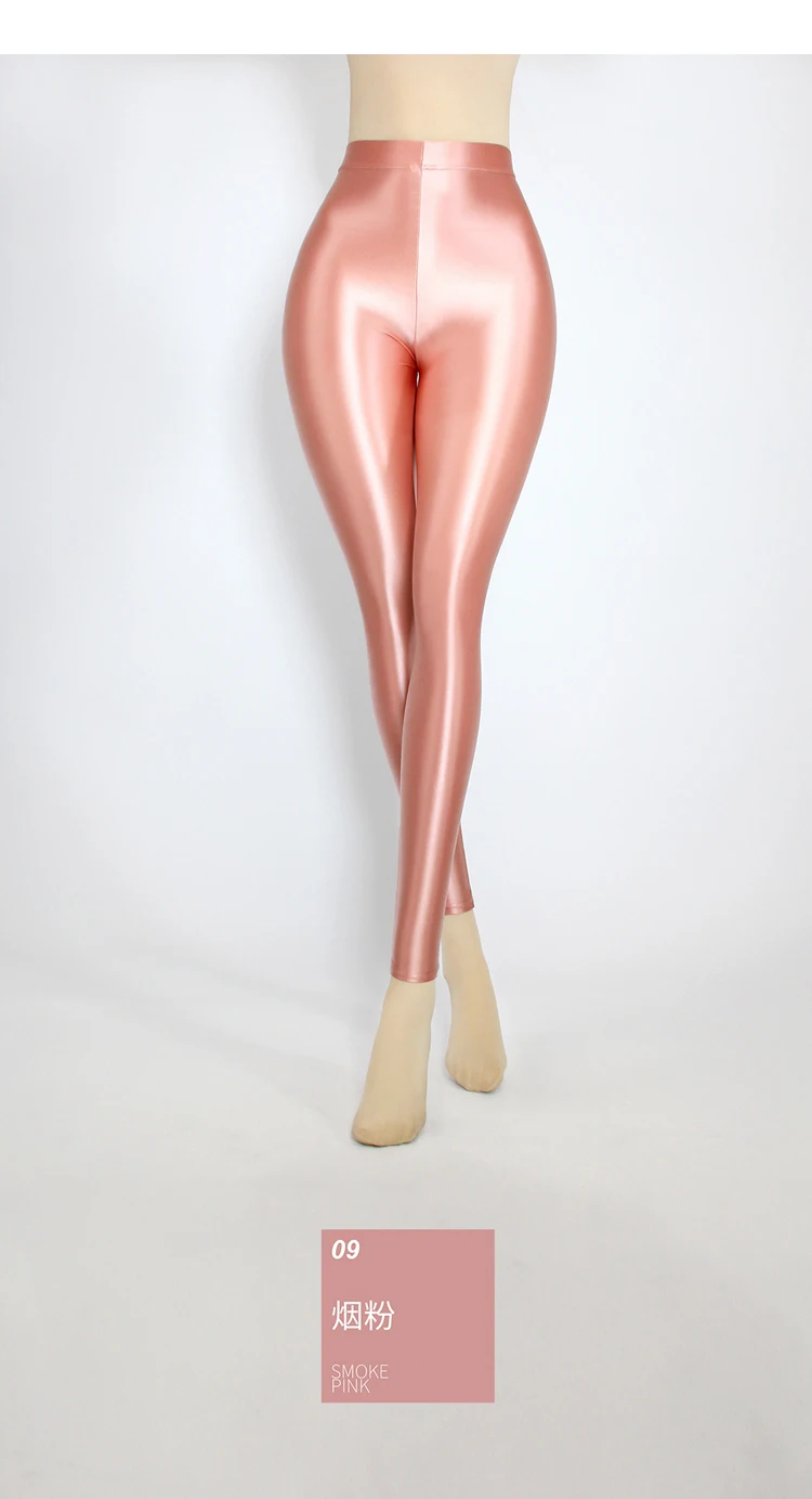 XClocKNYoung satin glossy pants High Waist Sport Women Fitness Shiny Yoga Pants Tights Leggings High Elastic glossy leggings