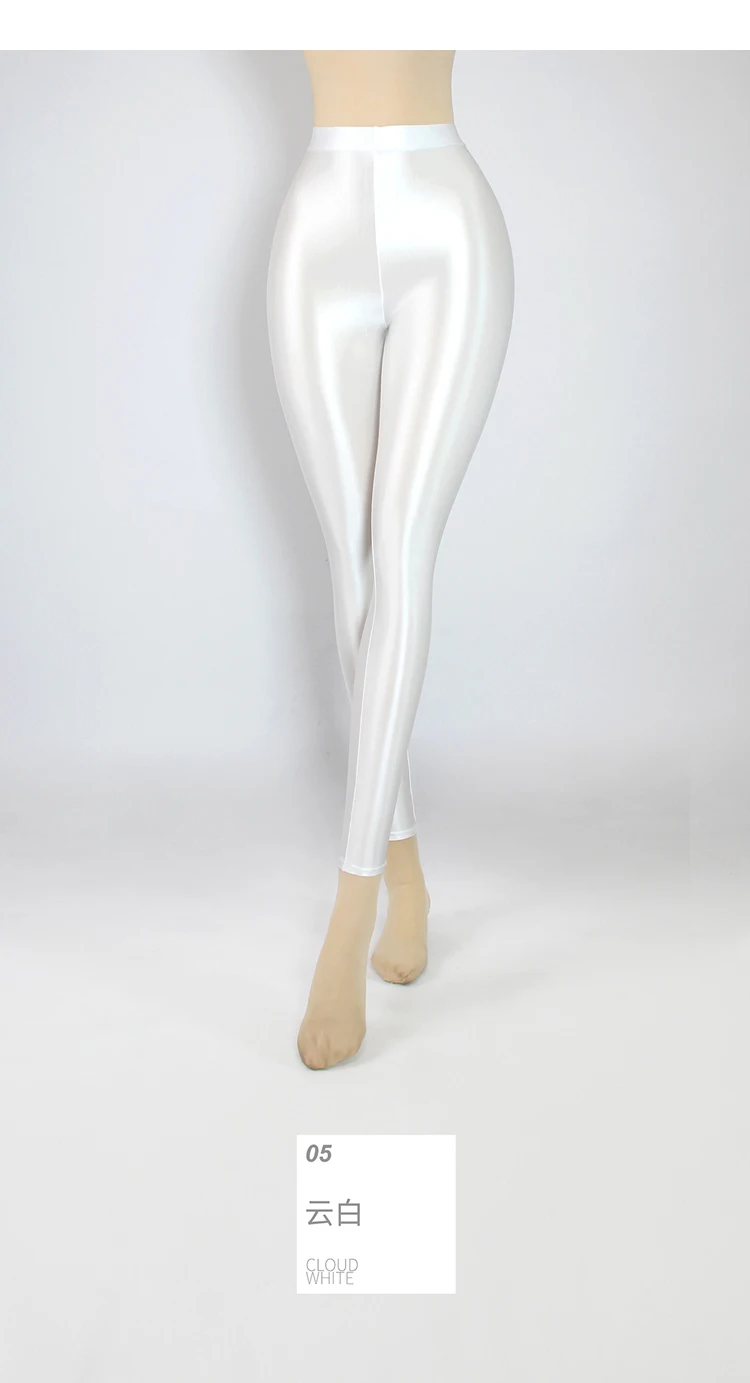 XClocKNYoung satin glossy pants High Waist Sport Women Fitness Shiny Yoga Pants Tights Leggings High Elastic glossy leggings