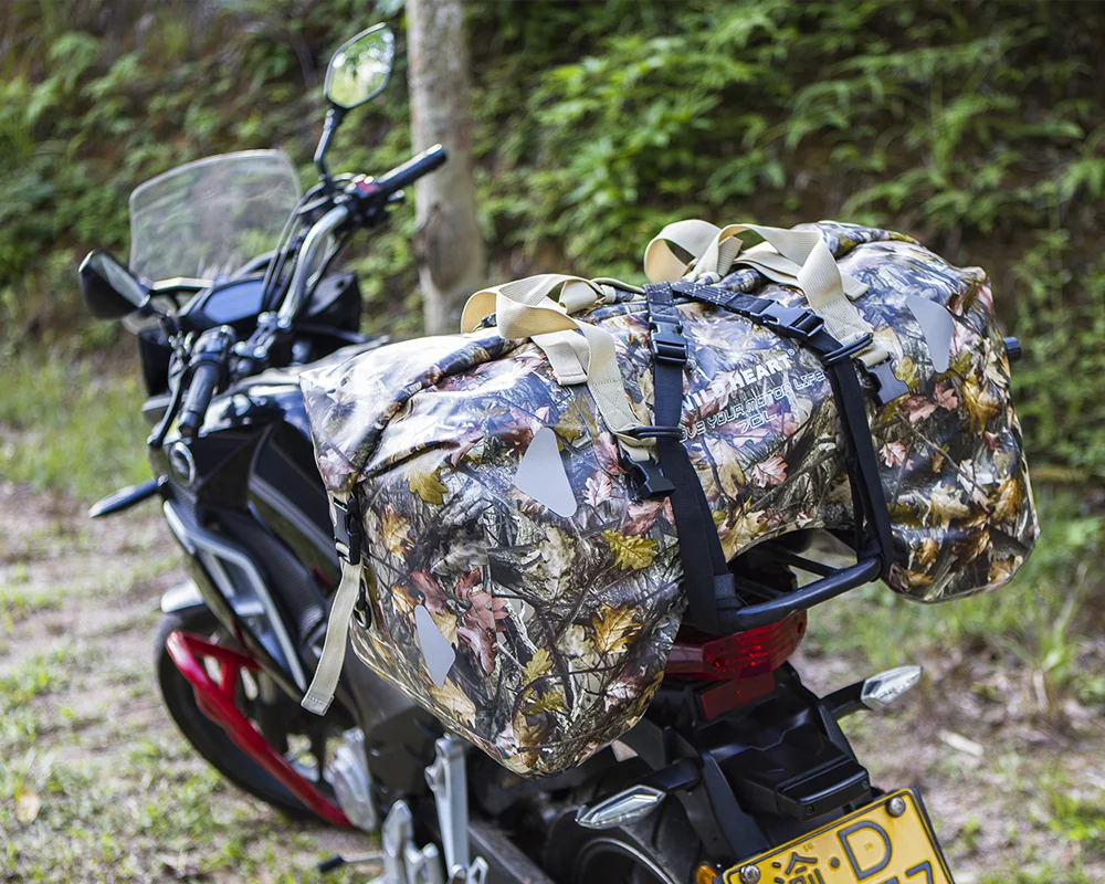 WILD HEART Waterproof Bag for Motorbike U-shaped Motorcycle Luggage Bag Waterproof PVC Material 70L Large Capacity Moto Bags