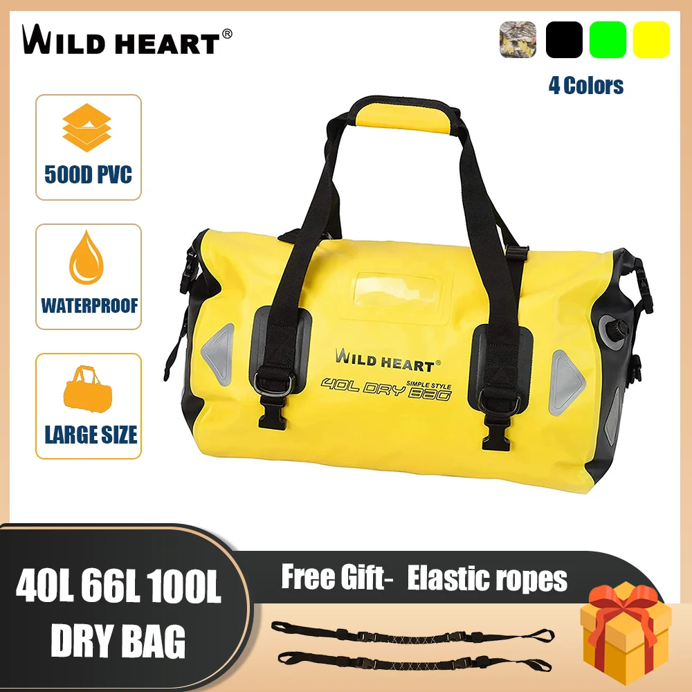 WILD HEART Waterproof Bag for Motorbike U-shaped Motorcycle Luggage Bag Waterproof PVC Material 70L Large Capacity Moto Bags