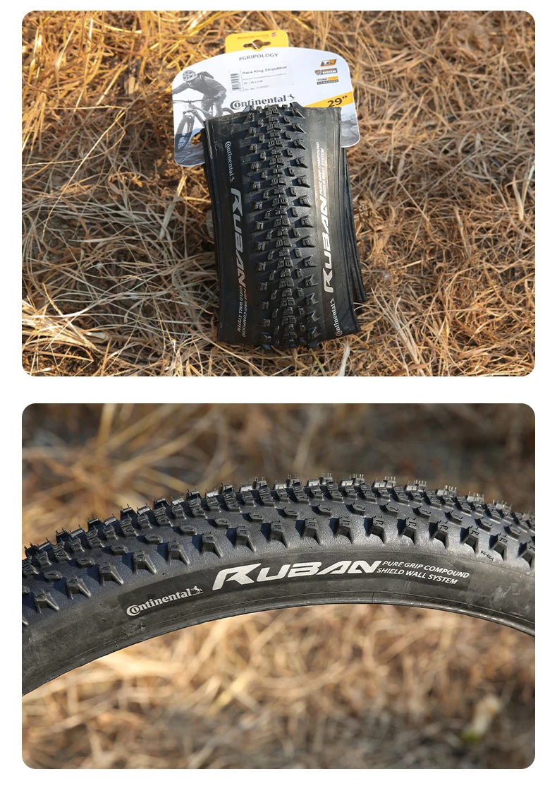 Continental Ruban Mountain Bike Tyre 29x2.10 29x2.30 Pure Grip Compound Shield Wall System E25 Tubeless Ready Folding Tire
