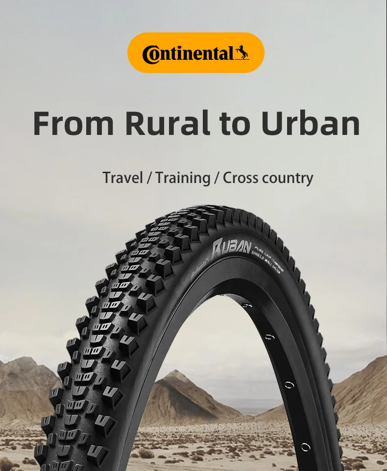 Continental Ruban Mountain Bike Tyre 29x2.10 29x2.30 Pure Grip Compound Shield Wall System E25 Tubeless Ready Folding Tire
