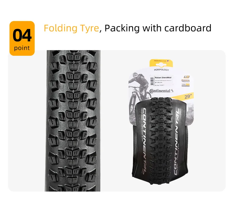 Continental Ruban Mountain Bike Tyre 29x2.10 29x2.30 Pure Grip Compound Shield Wall System E25 Tubeless Ready Folding Tire