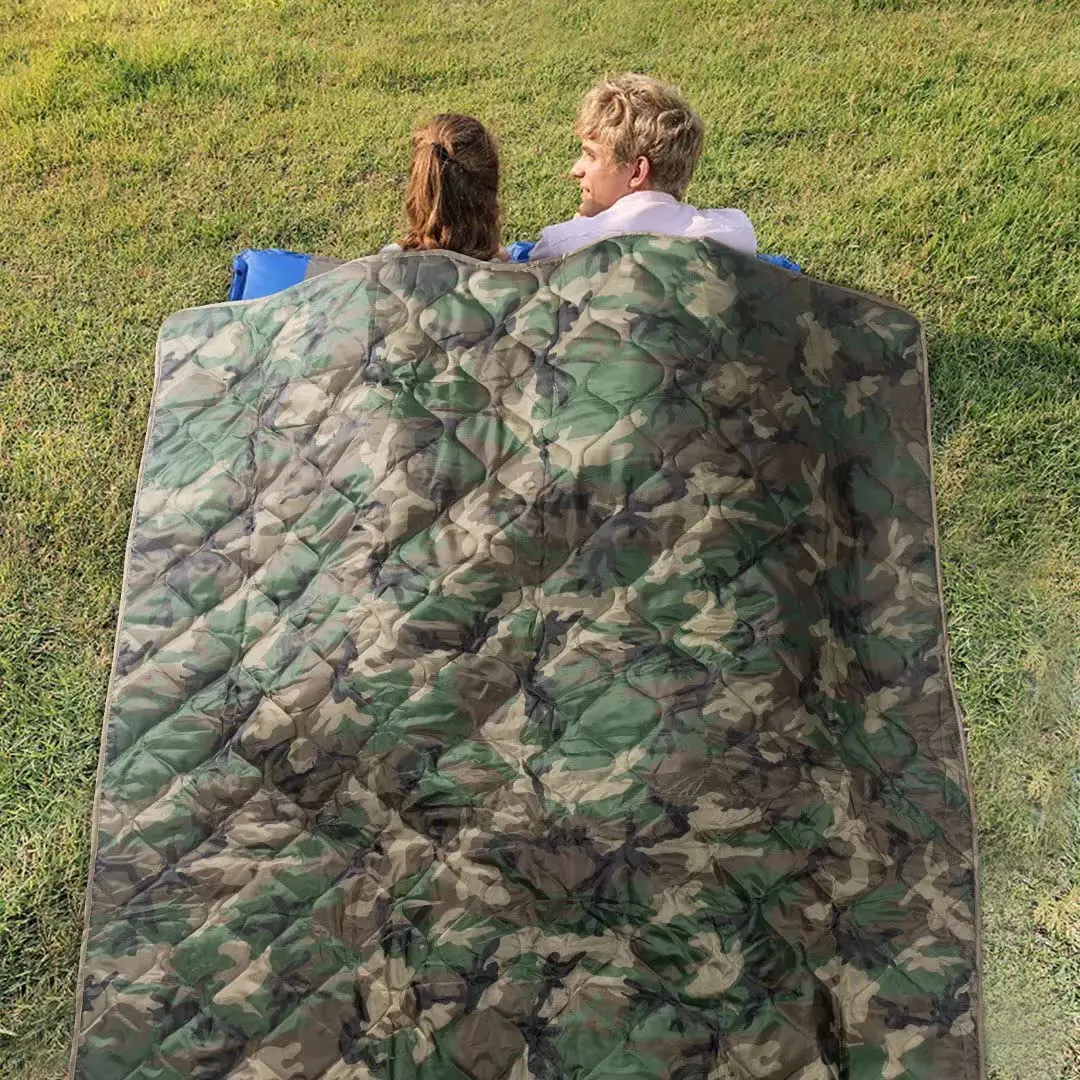 Welead Camo Woobie Ultralight Camping Quilt Travel Outdoor Camouflage Blanket Portable Warm Sleeping Bag Pad Poncho Hunting
