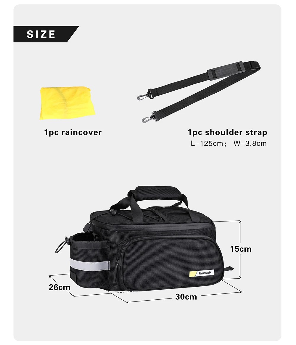 Rhinowalk Bicycle Carrier Bag Big Sale Rack Trunk Pannier Bag Cycling Multifunctional Large Capacity Travel Bag With Rain Cover