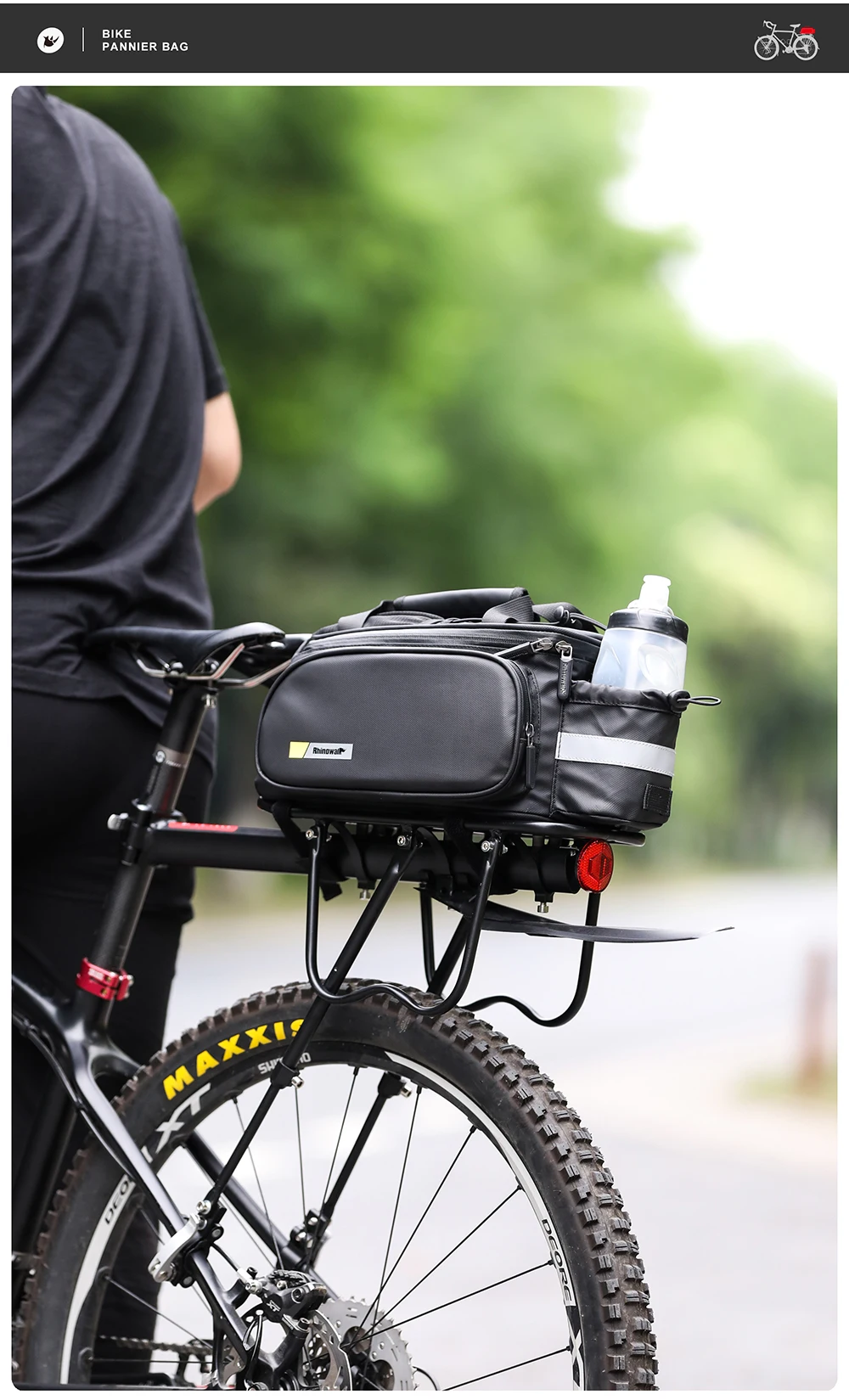 Rhinowalk Bicycle Carrier Bag Big Sale Rack Trunk Pannier Bag Cycling Multifunctional Large Capacity Travel Bag With Rain Cover