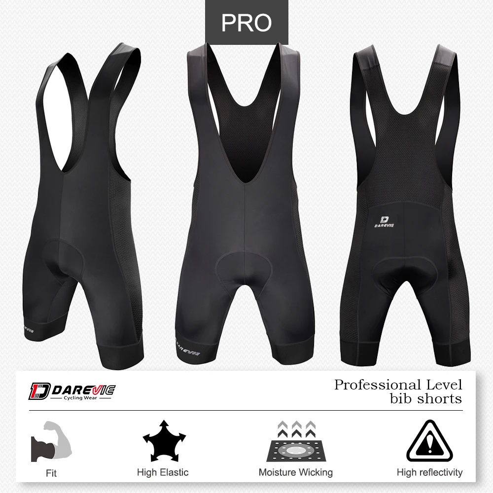 DAREVIE Cycling Bib Shorts 3D Gel Pad 6H Ride Men Cycling Shorts Downhill Pro Team Men Cycling Shorts Breathable 7CM Leg Gripper