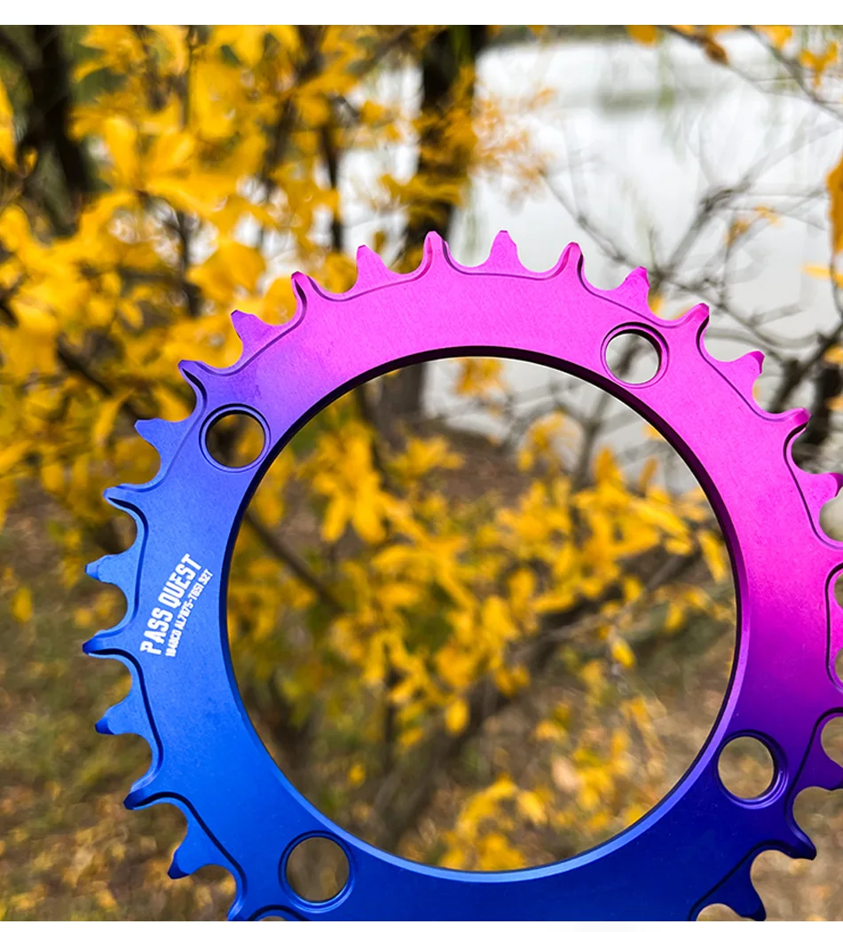 Colorful Closed Disc 104 BCD Round Mountain Bikes ChainWheel Chainrings Crankset 34T 36T 38T 40T 42T 44T 46T 48T